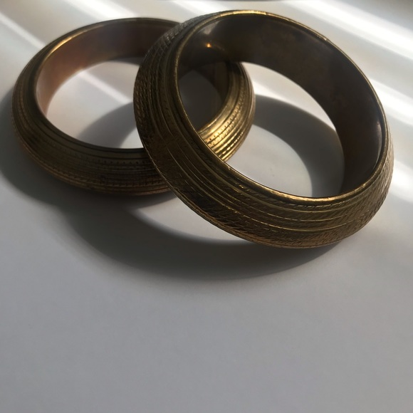 2pc Vintage Brass Bangles Bracelet - Picture 8 of 12